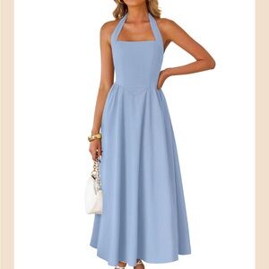 Elegant Blue Halter Dress by zesica. New with tags